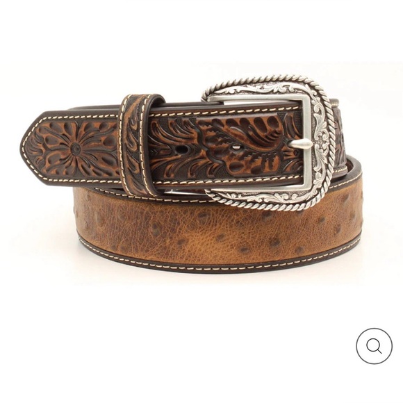 Ariat Other - ARIAT MEN'S WESTERN FAUX OSTRICH LEATHER
BELT BROWN 36